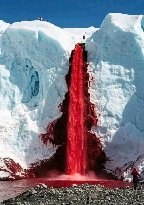 red water fall